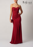 MC16201 STRAPLESS DRESS WINE SIMMER