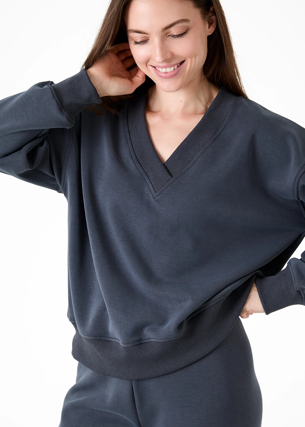 Dreams London AA0512 Luxe Jersey V Neck Sweatshirt