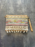 Small Embroidered Shell Clutch