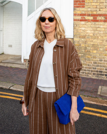 Chalk Kath stripe jacket. One size