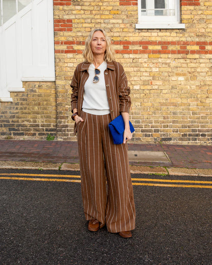 Chalk Jasmine stripe trouser