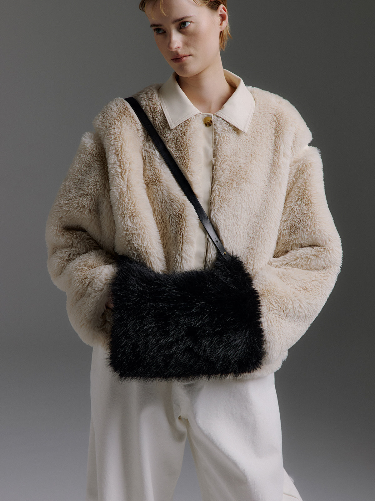 MOLLIOLLI MILOS Faux Fur Panel Jacket
