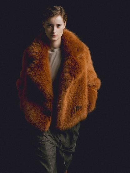 MOLLIOLLI ROY Signature Long Hair Faux Fur Toggle Jacket