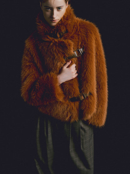 MOLLIOLLI ROY Signature Long Hair Faux Fur Toggle Jacket