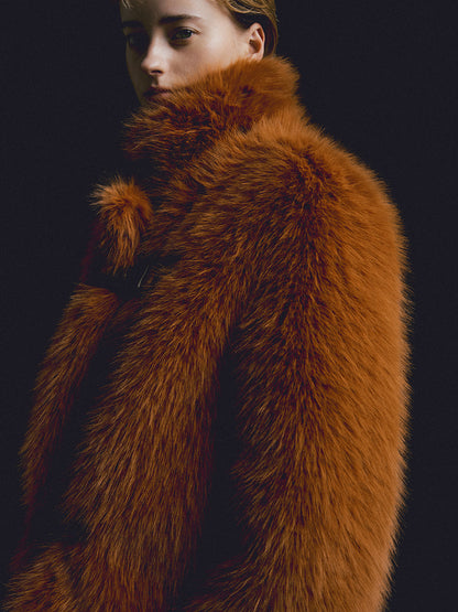 MOLLIOLLI ROY Signature Long Hair Faux Fur Toggle Jacket