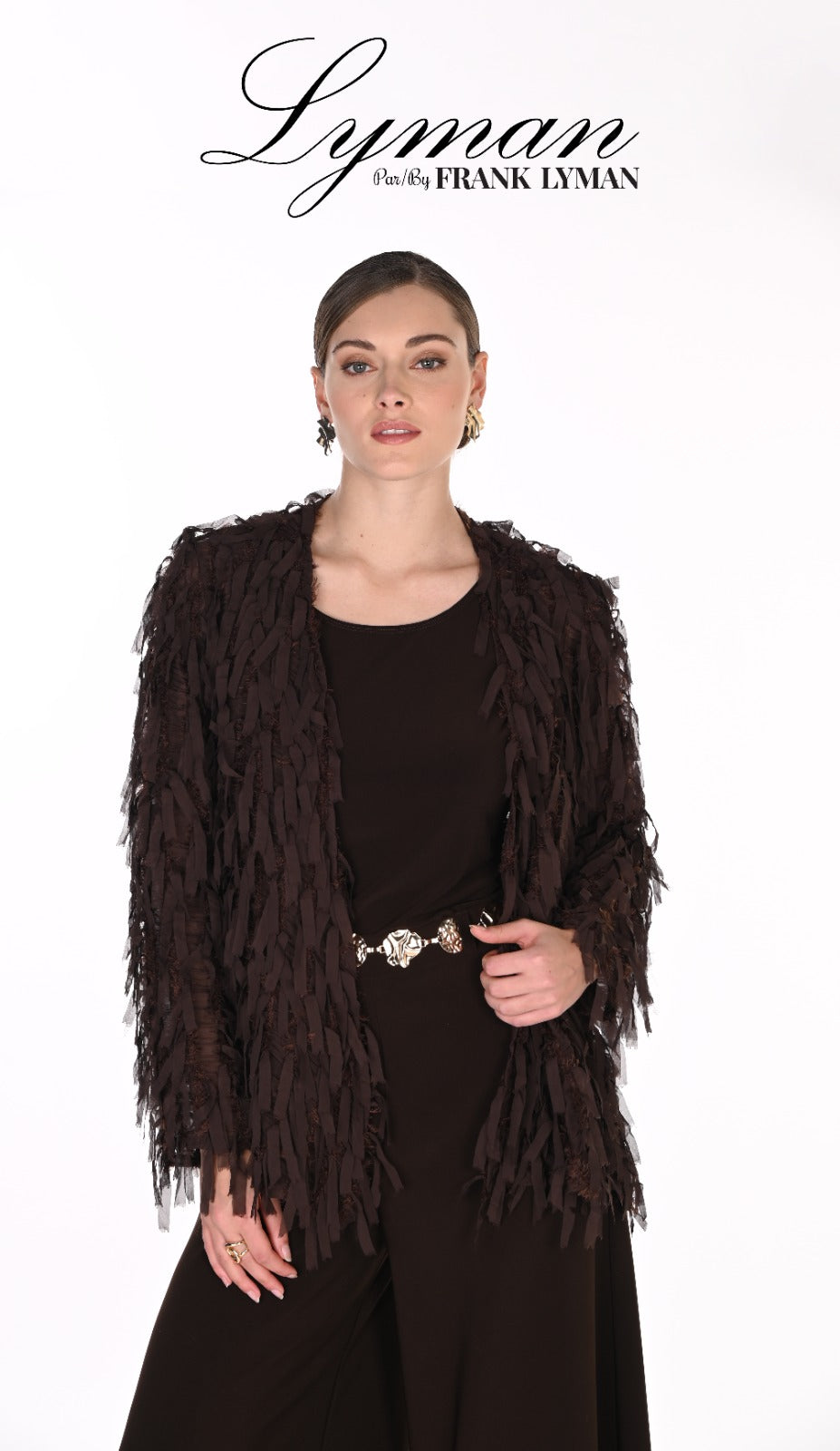 Frank Lyman 269282 Woven jacket. Mocha
