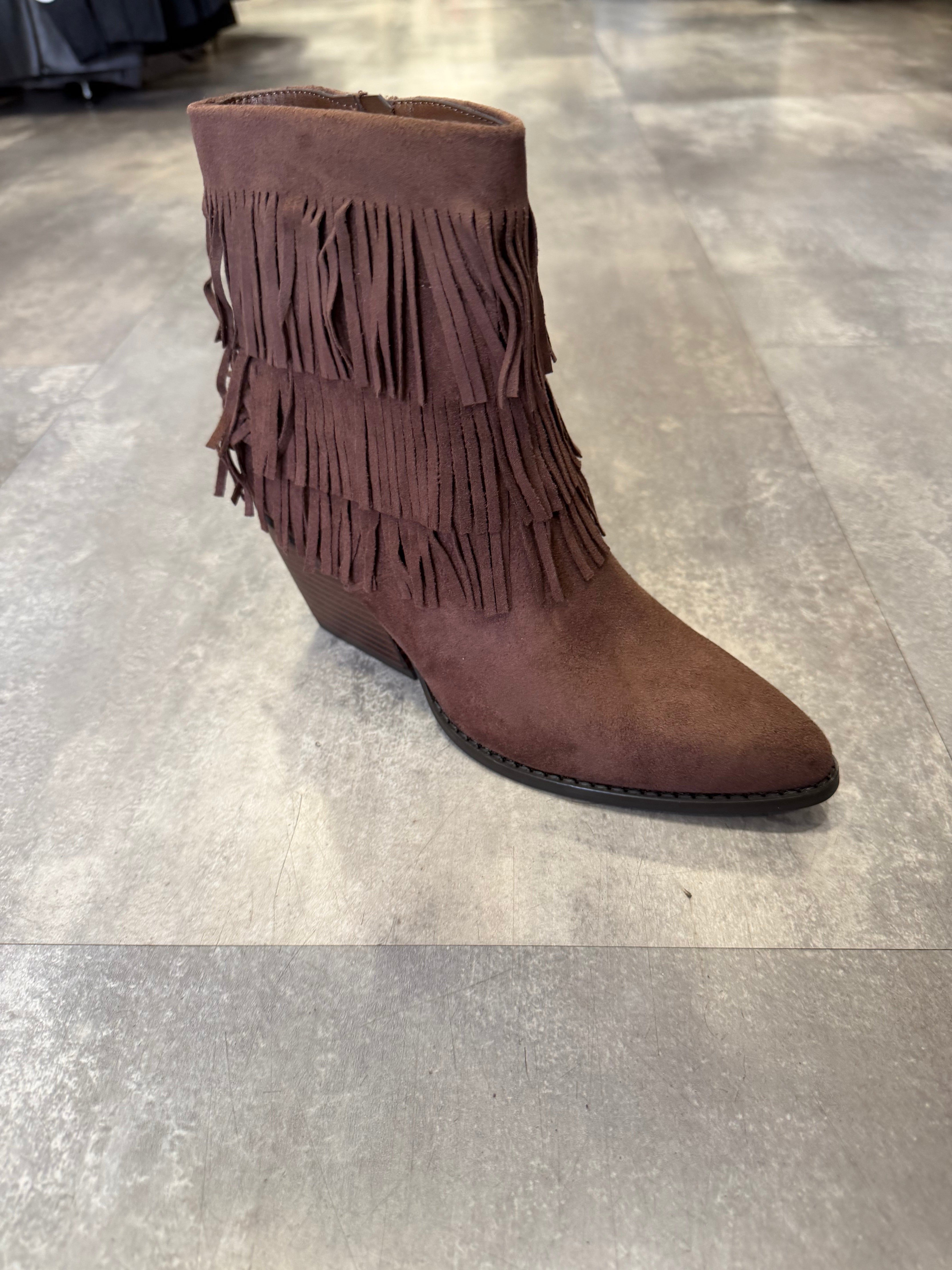 Michaella fringe ankle boots Brown
