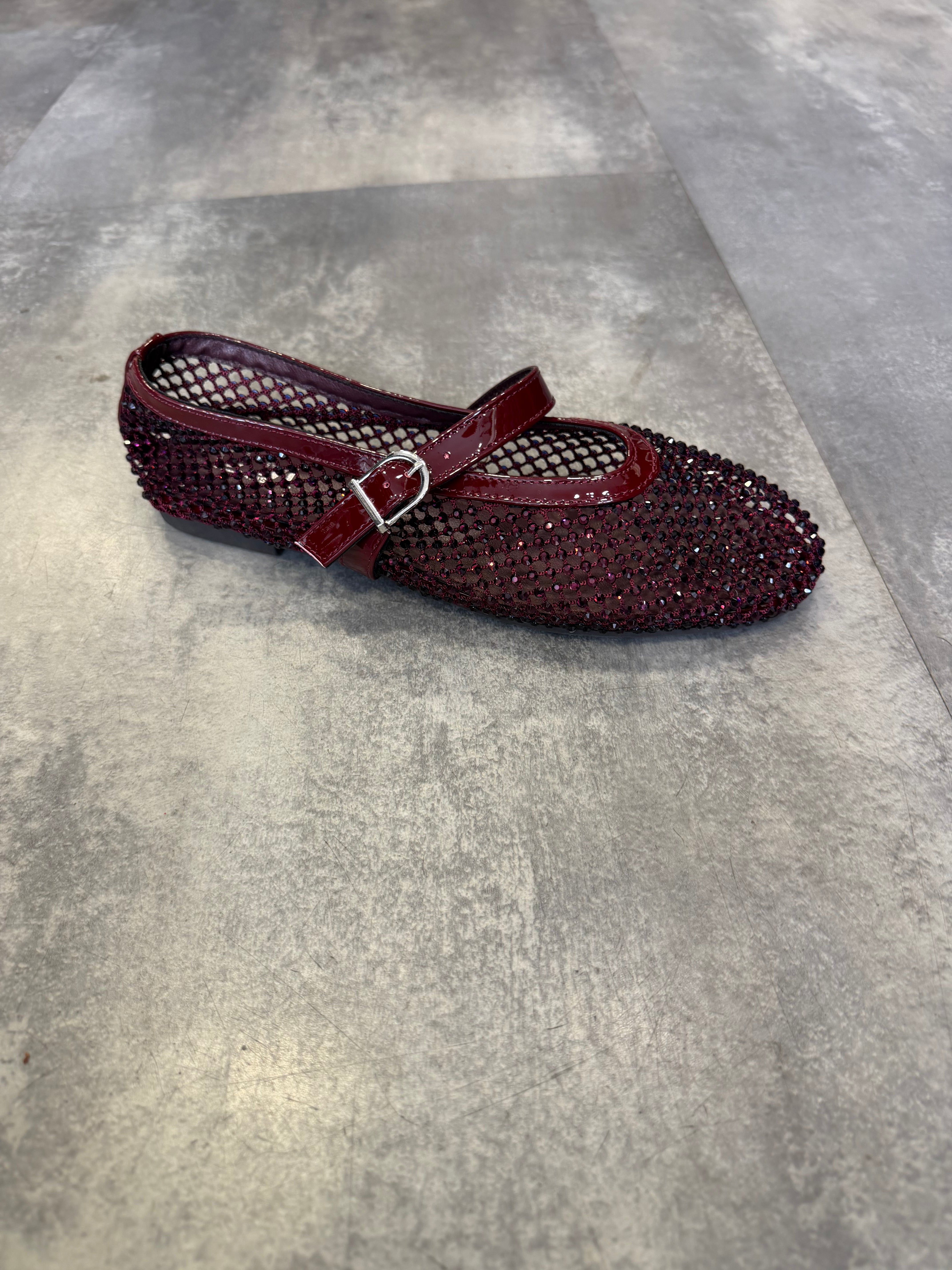 Loo Mesh ballet flats Navy Burgandy