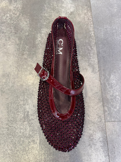 Loo Mesh ballet flats Navy Burgandy