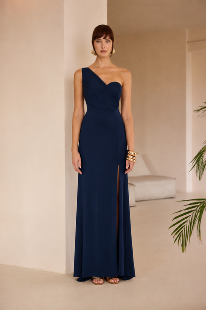 Carla Ruiz Asymmetric Dress Navy