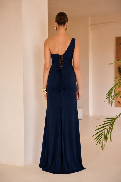 Carla Ruiz Asymmetric Dress Navy