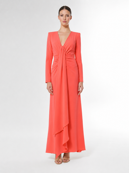Carla Ruiz long Knot Detail Dress coral