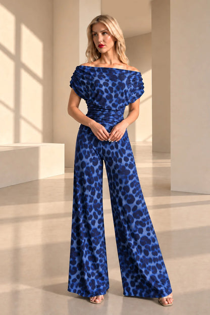 ATOM LABEL CARBON JUMPSUIT IN ALL OVER NAVY LEOPARD PRINT