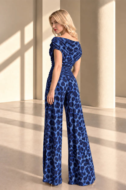 ATOM LABEL CARBON JUMPSUIT IN ALL OVER NAVY LEOPARD PRINT