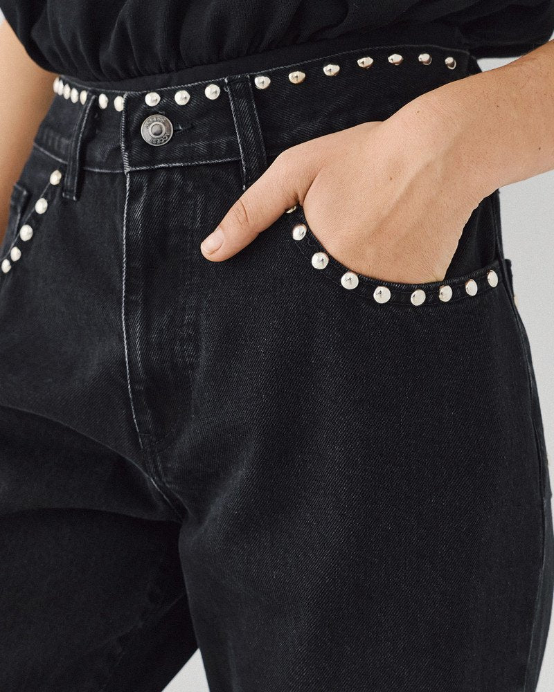 Access Fashion 5301 Black denim turn ups