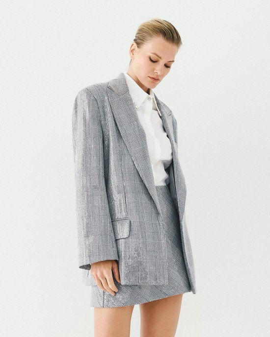 Access Fashion 1088 Plaid blazer with sequins