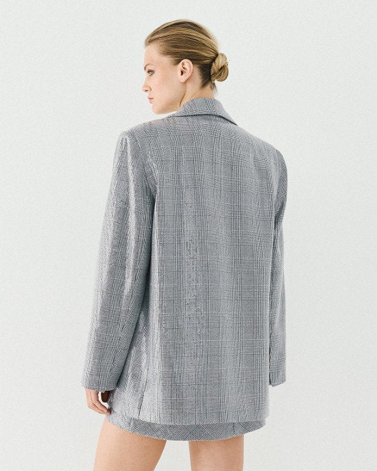 Access Fashion 1088 Plaid blazer with sequins