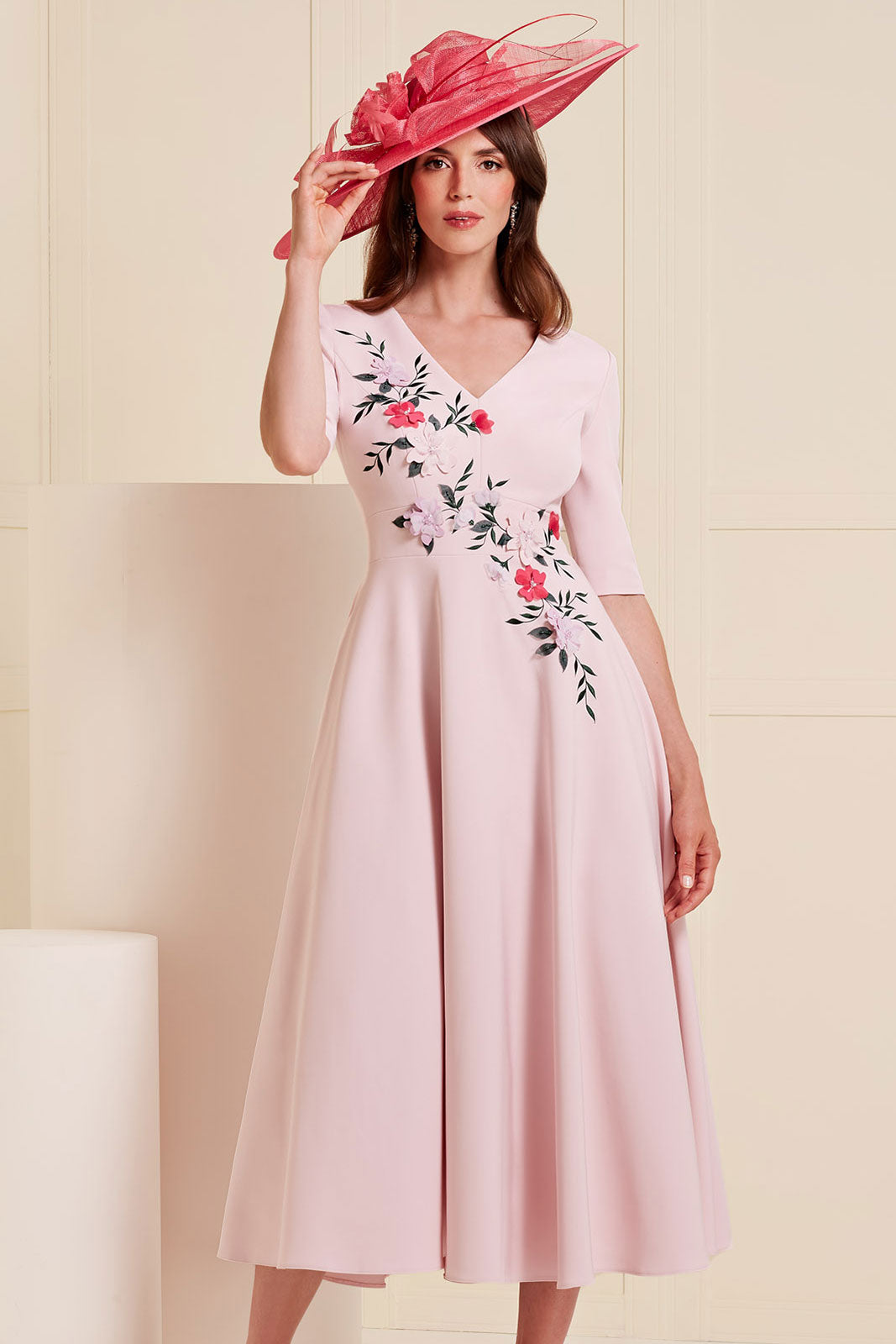 John Charles 29138  A Line dress petal