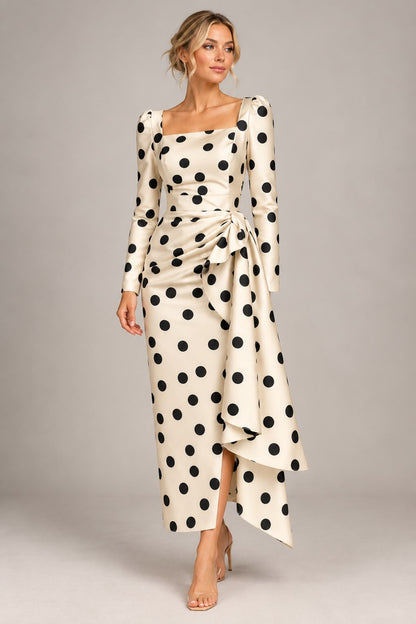 Carla Ruiz 53015 Polka dot flounce dress