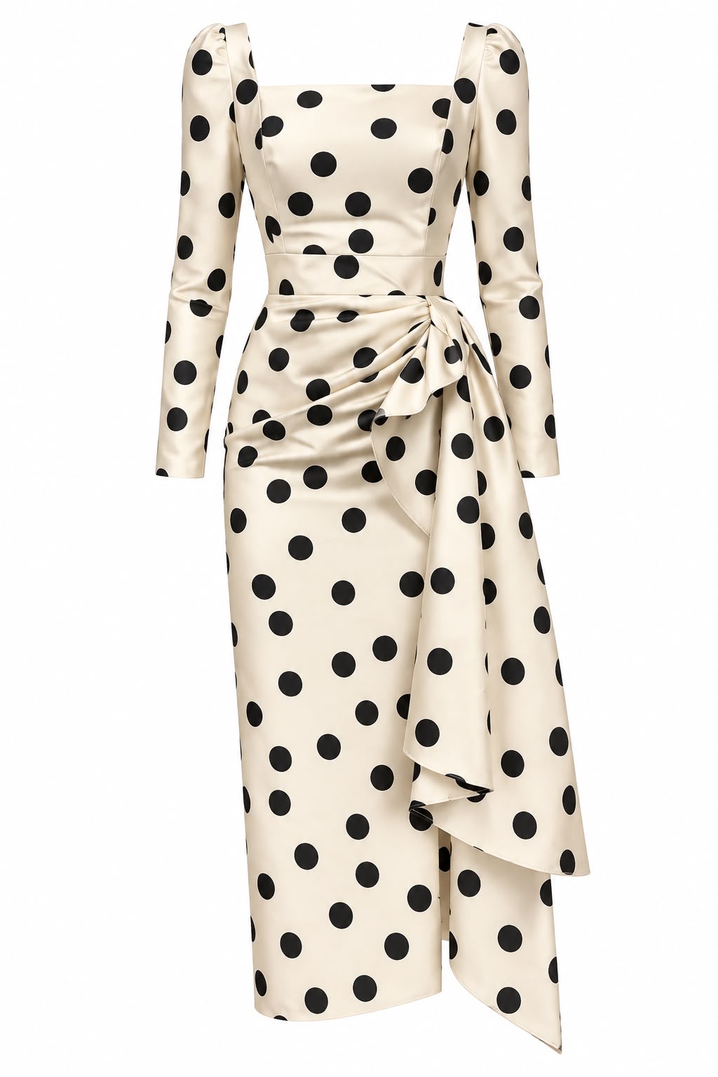Carla Ruiz 53015 Polka dot flounce dress