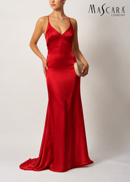 MASCARA MC192017  Satin low back strap  RED