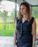 CHALK PETA WAISTCOAT | BLACK