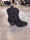 Krystal black diamanté cowboy boot