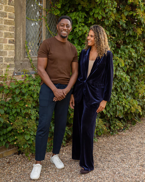 CHALK EVIE TROUSER | VELVET | NAVY