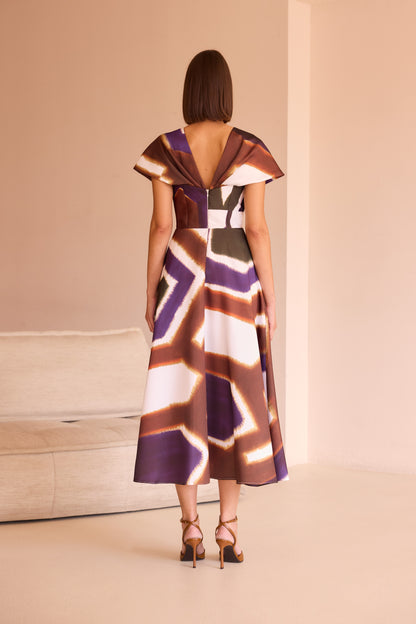 Carla Ruiz 52542 Midi Flounced dress  Brown