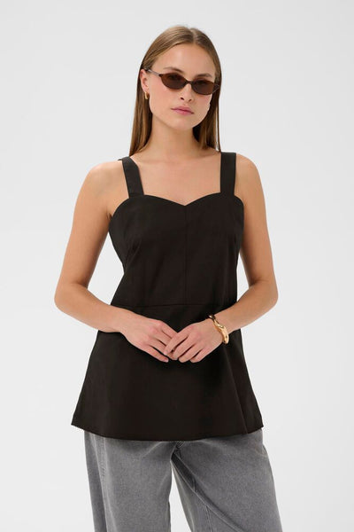 Soaked in Luxury SLNoelle top  BLACK