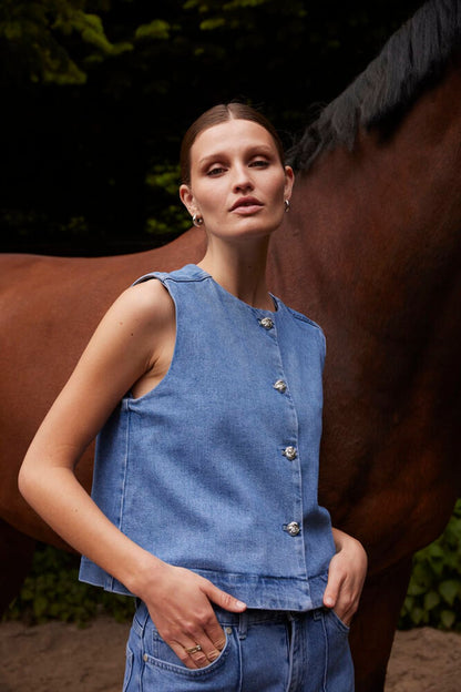 Soaked in Luxury SLRinatina waistcoat MBlue