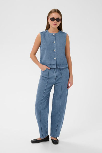 Soaked in Luxury SLRiatina Barrel Jeans Mblue