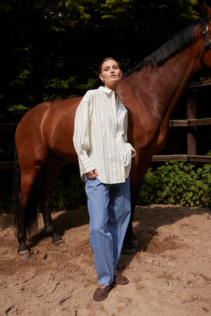Soaked in Luxury SLRiatina Barrel Jeans Mblue