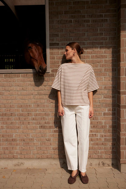 Soaked in Luxury SLRina Barrel Jeans white