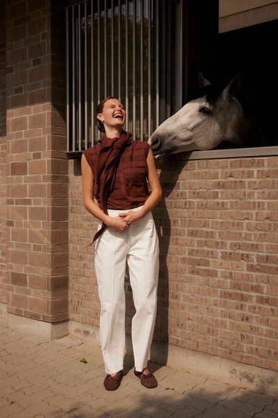 Soaked in Luxury SLRina Barrel Jeans white