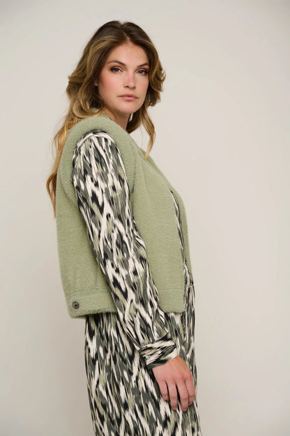 Rino & pelle Elona short waistcoat sea moss