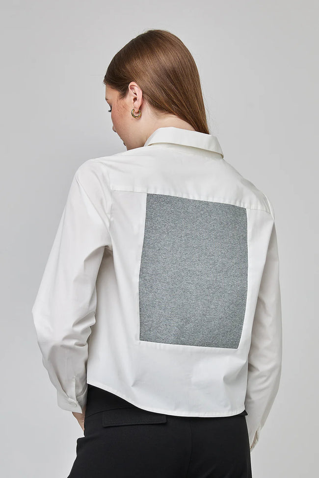 UCHUU CF25-605 Paneled  shirt with textured inserts