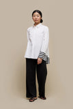 UCHUU 606 White Shirt with stripe Cuffs