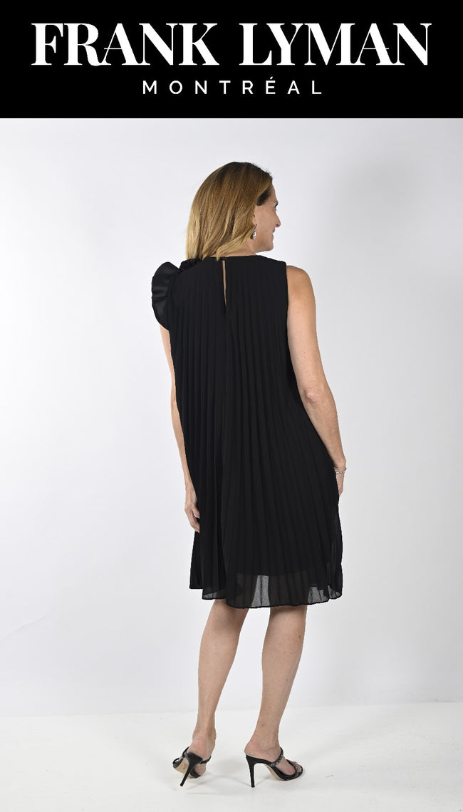 Frank lyman 239817U black pleated short dress