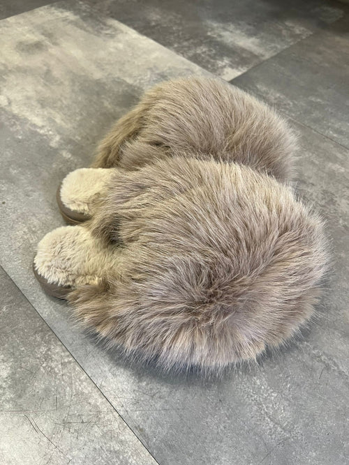 Slippers faux fur cream