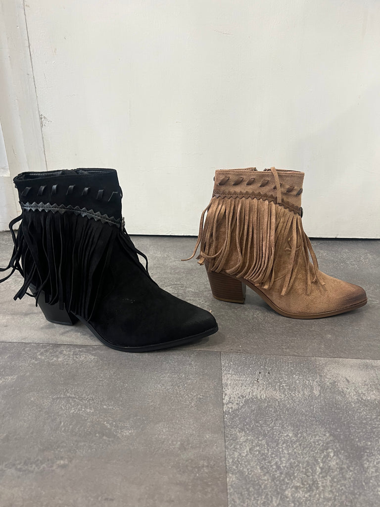 Ankle boots sales with fringe detail