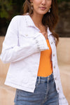 Jenna  beaded  sequin  denim jacket white