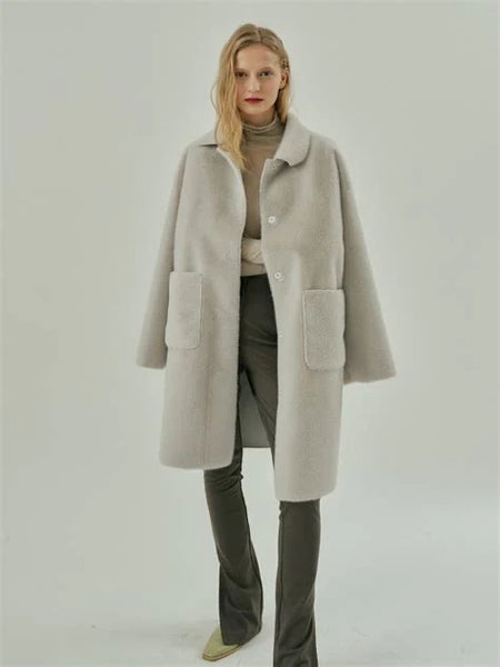 JAYLEY  faux leather trench coat  silver