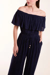 QED metallic  jumpsuit navy