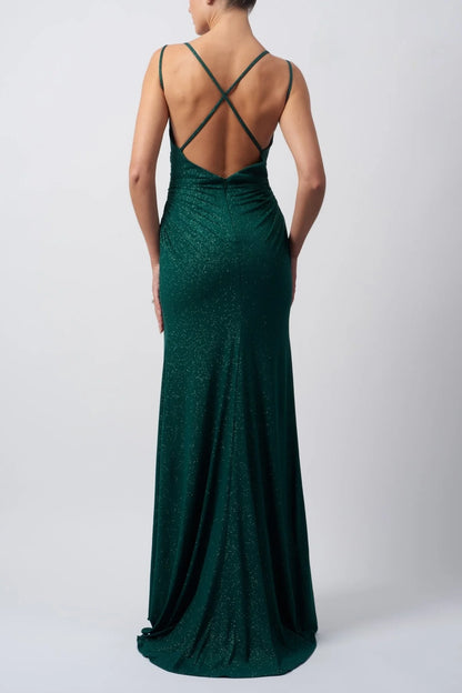 Mascara MC122016 Rouched Shimmer Jersey Dress