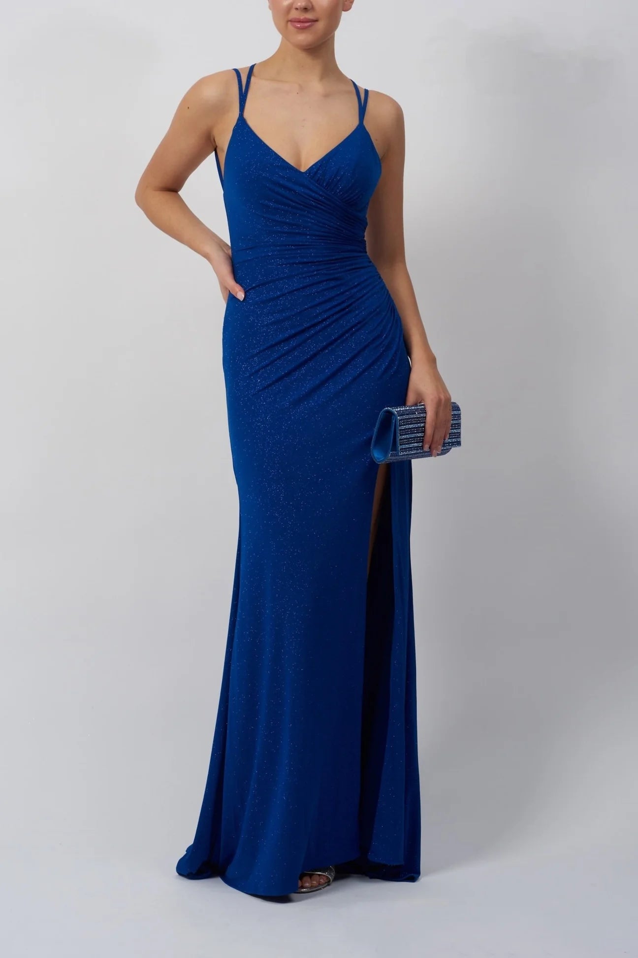 Mascara MC122016 Rouched Shimmer Jersey Dress