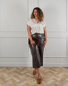 CHALK Darcy faux leather trousers Brown