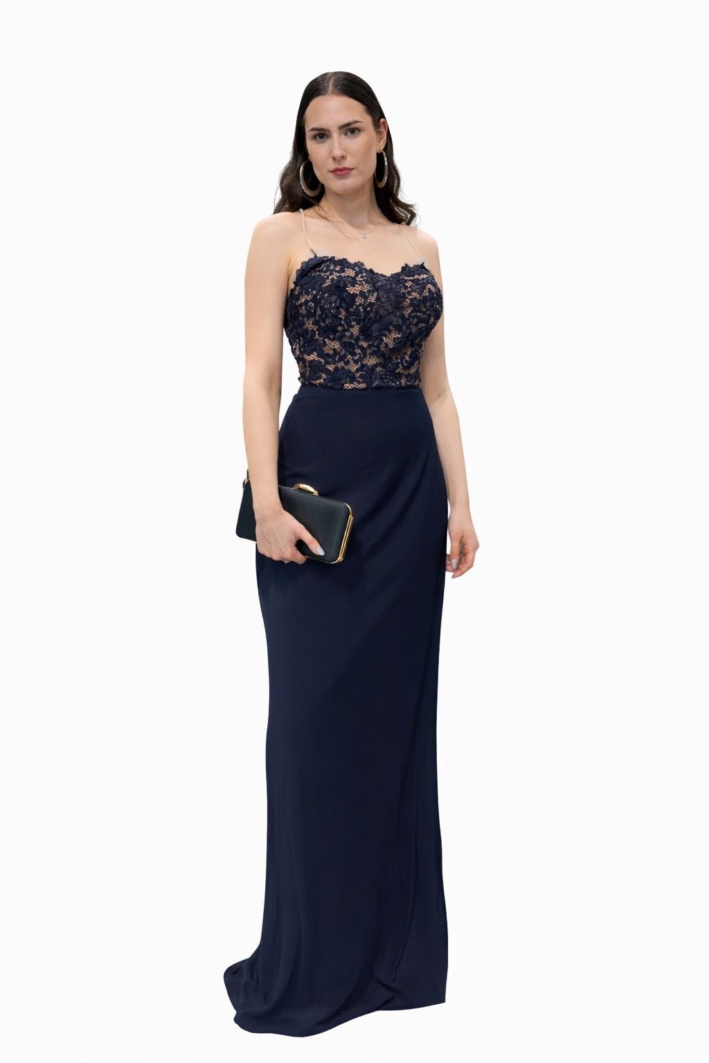 Kelsey Rose Bridesmaids 12577A dress. Navy/nude.