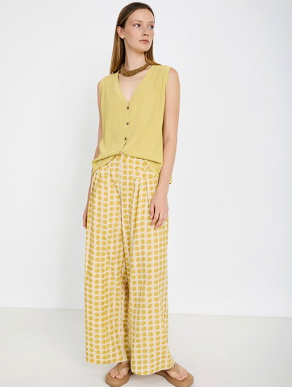 Skatie Polka Dot palazzo trouser - Brass