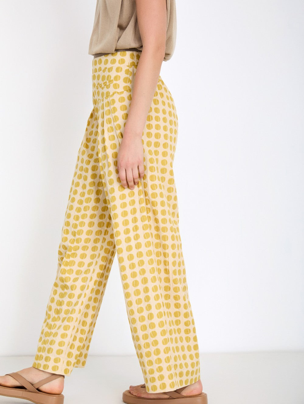 Skatie Polka Dot palazzo trouser - Brass